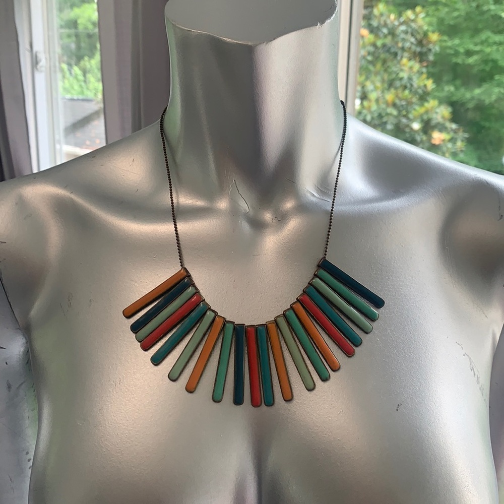 Vintage Art Deco brass necklace